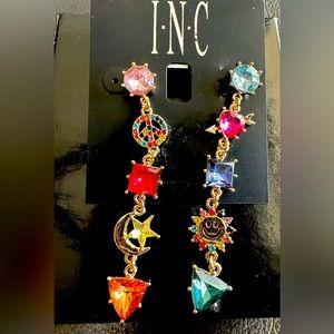 INC from Macys peace love happiness earrings